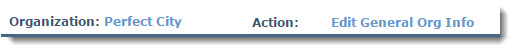 Select Organization then Action